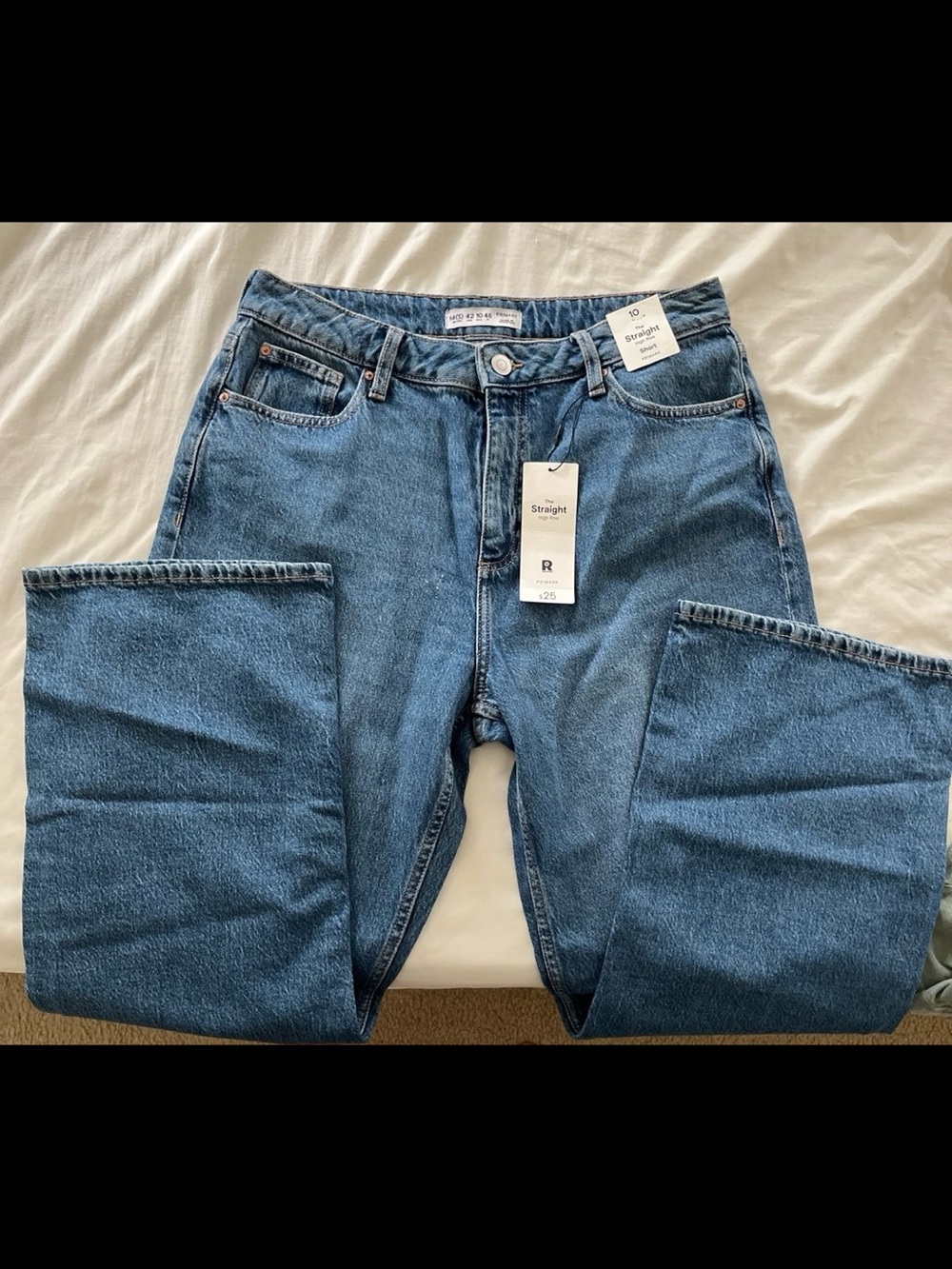 Primark Straight Leg Jeans in Medium Blue Wash